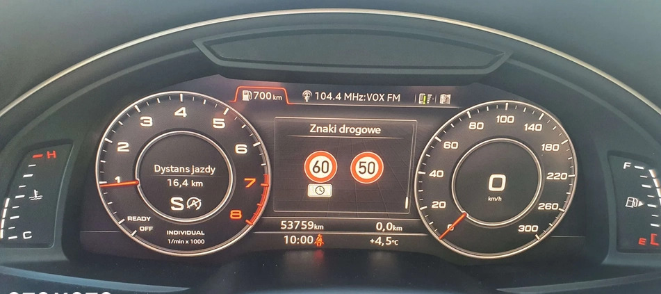 Audi Q7 cena 173000 przebieg: 54000, rok produkcji 2019 z Sulejówek małe 191